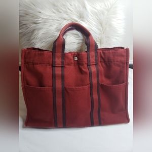 Hermès Red Foure Tout GM Tote Bag